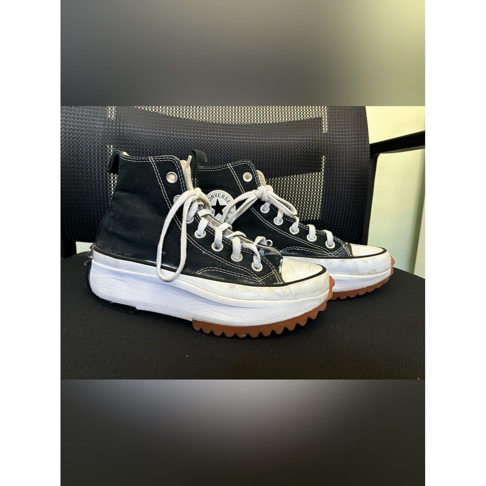 Converse Run Star Hike Shoes W6.5 M 5Black White Platform High Top Sneakers